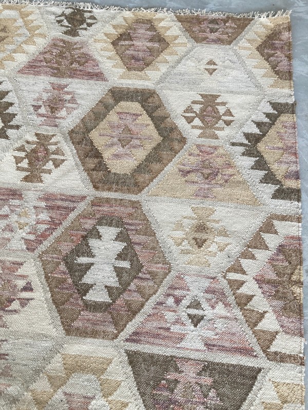 Vintage Traditional Handmade Beautiful Turkish Kilim Floor Rug Carpet 245x156 cm gallery