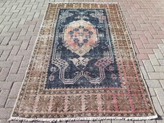 Vintage Turkish Rugs, Wool Carpet, Handmade Rug, 5×8 Rug, Tapi, Teppiche 53″X89″