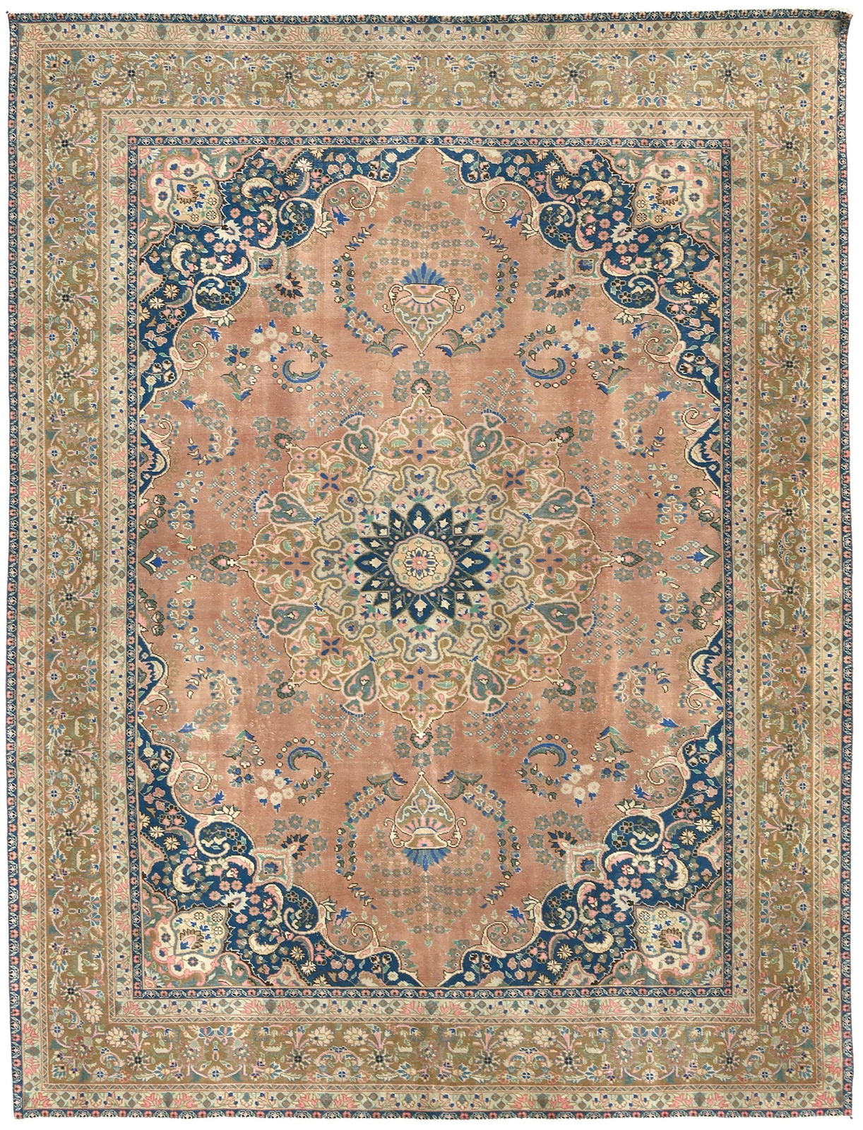 9'5X12'6 ft Stone-Washed Distressed Vintage Oriental Rug Antique Floral Carpet gallery