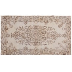 Vintage Turkish Oushak Rug 3.7 x 5.8 ft | 120 x 218 cm, Handmade Wool Rug