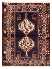 Vintage 3’7″ x 4’8″ Traditional Hand Knotted Vegetable Dye Wool Area Rug