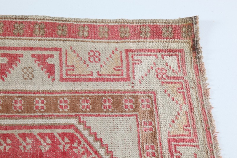 Turkish Hand knotted double Prayer Design rug, Vintage Floor rug, Nomadic rug gallery