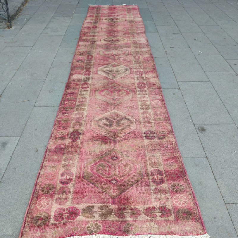 2.78 x 12.24 Herki kitchen rug, Vintage 3x12 Handmade Runner Carpet 85 x 373 cm gallery