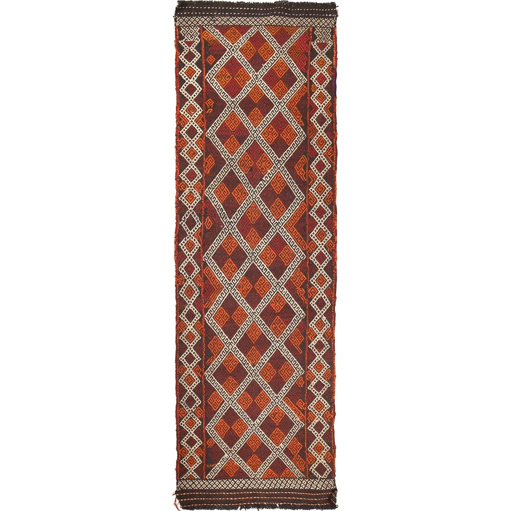 Traditional Persian Style Runner Rug Handmade Oriental Carpet 8.2x2.5ft