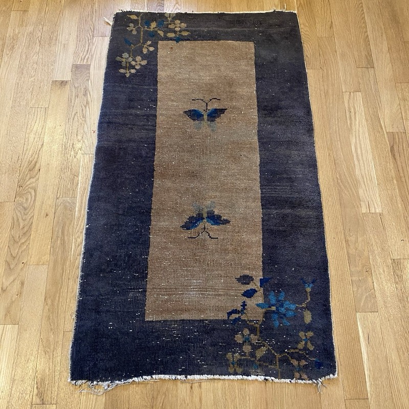 Vintage Rug 2' 2 x 3' 11 Beige Chinese Art Deco Fette Oriental Rug gallery