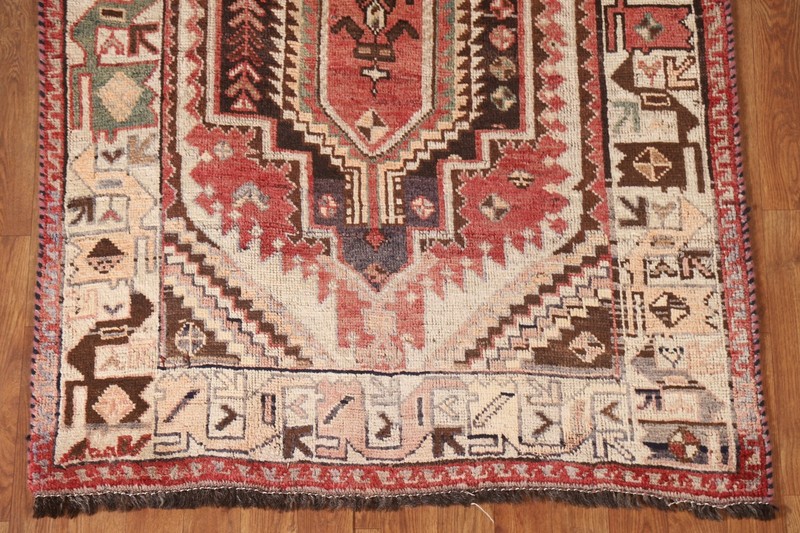 Vintage Wool Rust Red Hand-knotted 9 ft Runner Rug 4x9 Tribal Traditional Carpet gallery