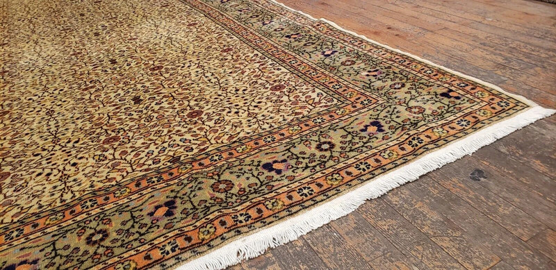 Rare Cr1930-1939s Antique Natural Dye Traditional Hereke Rug 8'7"×12'10" gallery