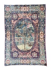 Antique Tree of Life Rug Wall Hanging