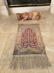 A Touch of Timeless Beauty with a Turkish Hereke 100% Silk Prayer Rug