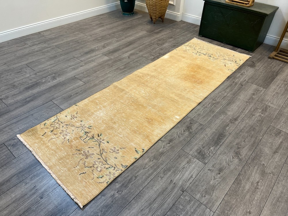 Muted Runner Rug, Faded Rug, Kitchen Runner Rug, Vintage Runner Rug, 2.6x8.2 ft