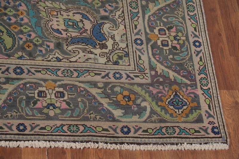Light Green Floral Traditional Over-Dyed Hand-knotted Living Room Area Rug 7x10 gallery