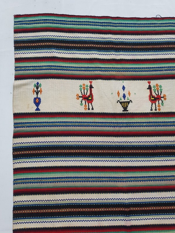 Vintage Handmade Traditional South American Kilim Floor Rug Carpet 278x121 cm gallery