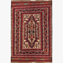Handmade Vintage Antique Saghari Kilims Flat Weaven Woolen Rugs, 4’6×6’8 FT 3202