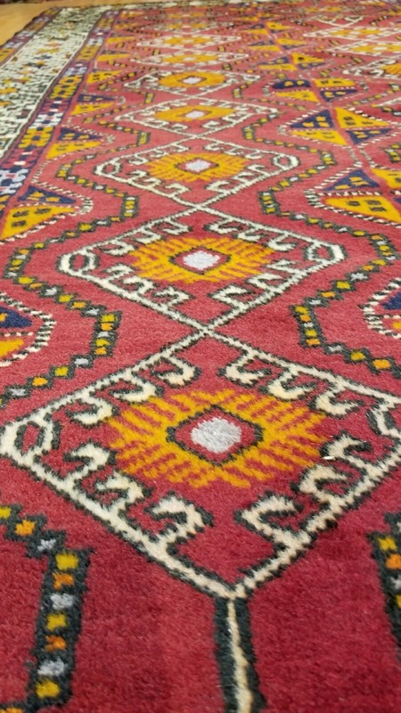 Beautiful Vintage 1960-1980's Wool Pile Henna Dye Tribal Rug 4’3”x 7’9” gallery