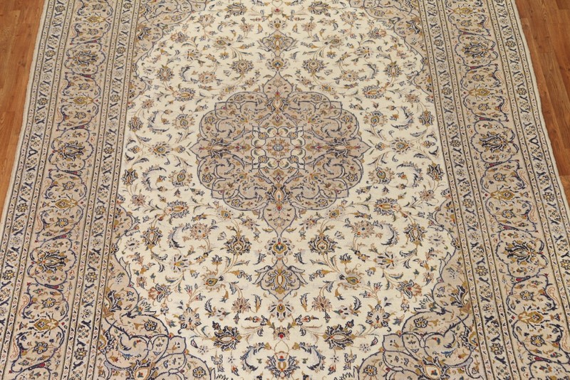 Traditional Wool Ivory/ Taupe Living Room Area Rug Hand-made Floral Carpet 8x11 gallery