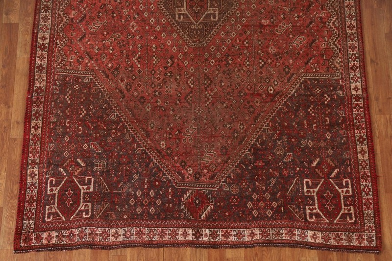 Pre-1900 Tribal Kashkoli/ Abadeh Vegetable Dye Handmade Antique Rug Carpet 6'x8' gallery
