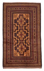 Vintage 3’10” x 6’4″ Traditional Hand Knotted Vegetable Dye Wool Area Rug