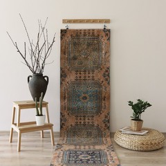 Turkish Runner Rug 2×8 ft, Muted Runner Rug, Anatolian Vintage Runner