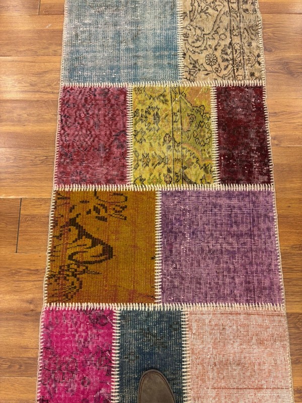 Multicolor Patchwork Rug, 2.6x9.8 ft Runner Rug, Hallway Decor, Long Area Rug gallery