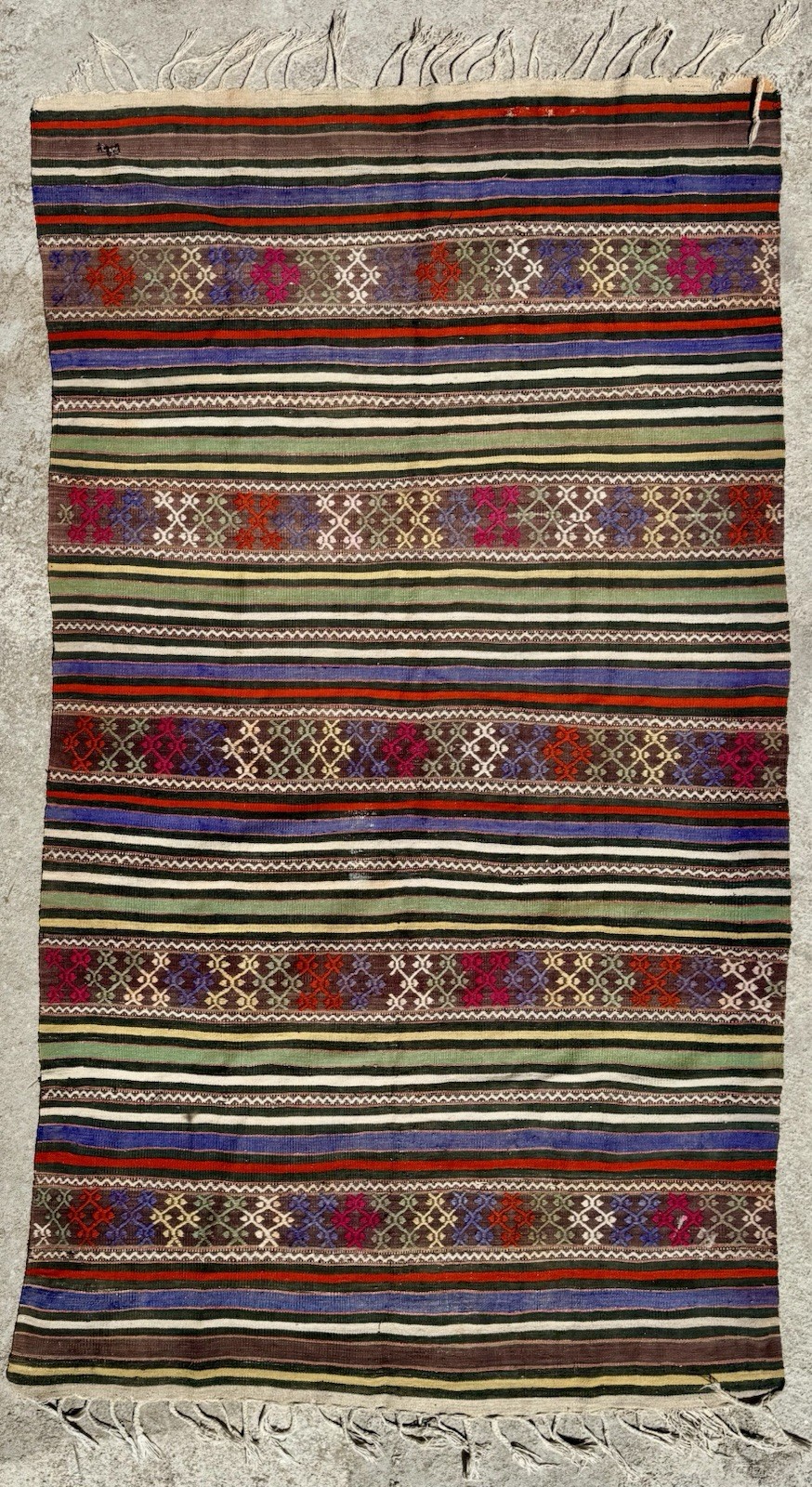 Anatolian Tribal Kilim Rug From Uşak Turkey - 240cm x 132cm gallery