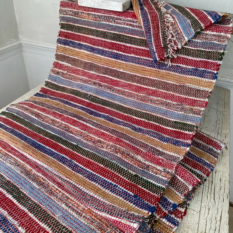 3.3 yards Rag Rug stair runner Table runner fabric material European textile gallery