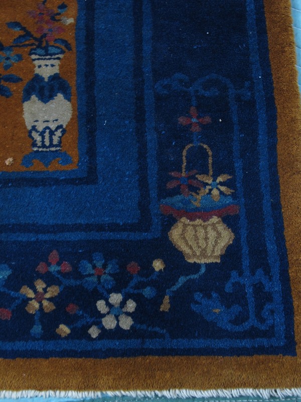 Early 20th Century Handmade Chinese Art Deco Rug 6 ft 3 in 4 ft 4 in gallery