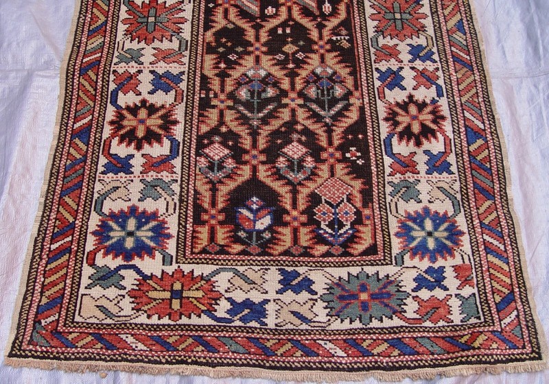 3' x 4'7" ANTIQUE 1880s CAUCASIAN GENJE TRIBAL HAND KNOTTED WOOL ORIENTAL RUG gallery