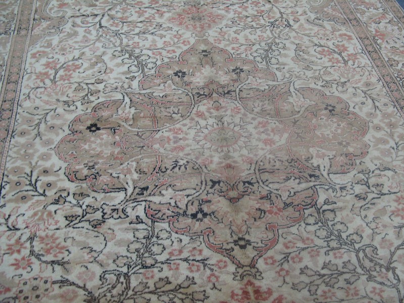 Vintage Turkish Sivas Oushak Kayseri Rug Hand Knotted Wool 6'5 x 10'9 gallery