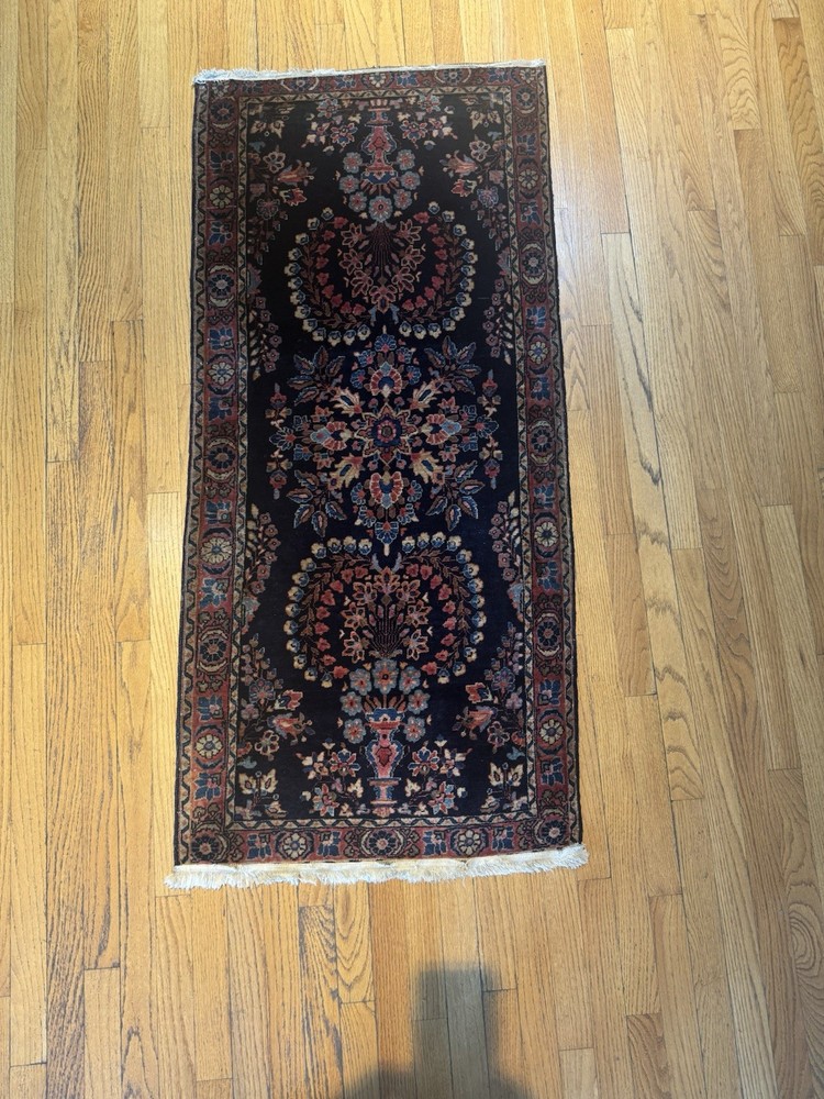 Museum Quality Authentic Blue Mohajeran Sarouk C.1900 Full Pile 4’10x2’3