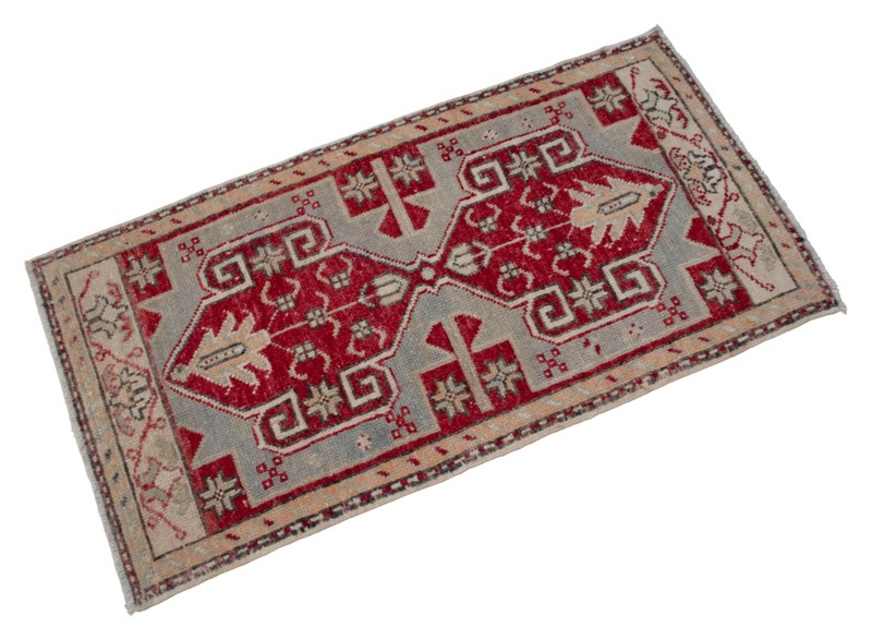 Vintage Turkish Rug Handmade Small Rug, Wool Doormat, Kitchen Rug, 2x3 ft approx gallery
