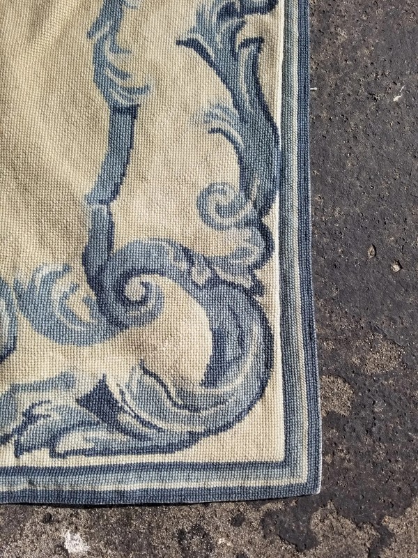 Antique French Aubusson Style Needlepoint Wool Multicolor Rug Carpet 3.9x2.7ft gallery