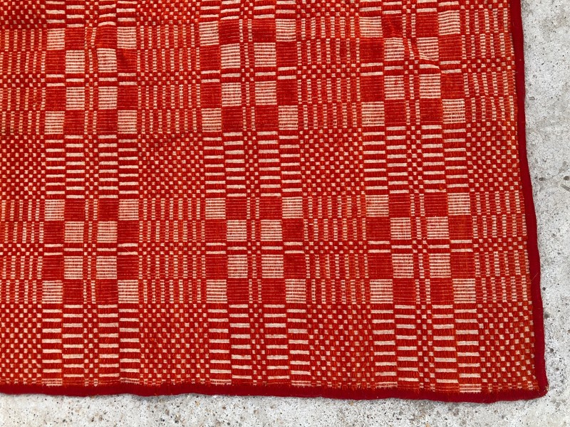 Vintage Handmade Geometric Traditional Wool Flatweave Rug 203x194 cm gallery
