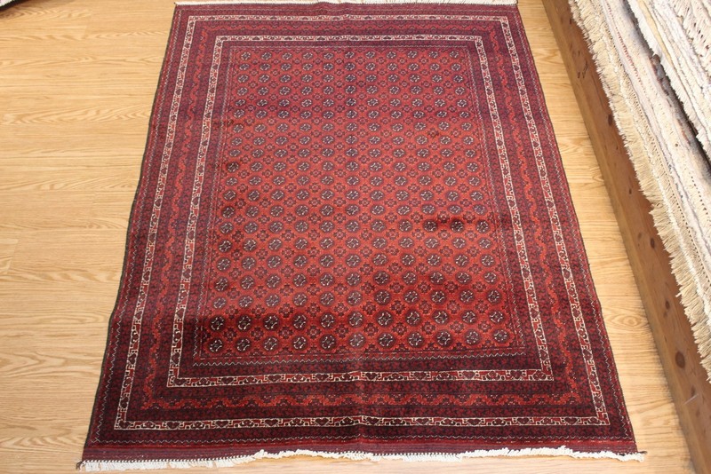 FINE QUALITY AFGHAN MOORI GUL RUG 5' X 7' Made out of Natural Wool Tribal 5x7 ft gallery