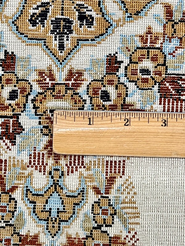 Fine Silk Hand Knotted Oriental Rug 2x3 Ivory Antique Vintage Mint Unused NOS gallery