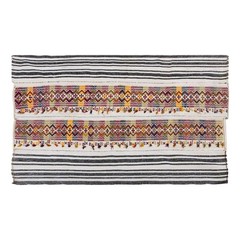 Striped Turkish Kilim Rug 127×215 cm – Minimalist Vintage Stripe Design