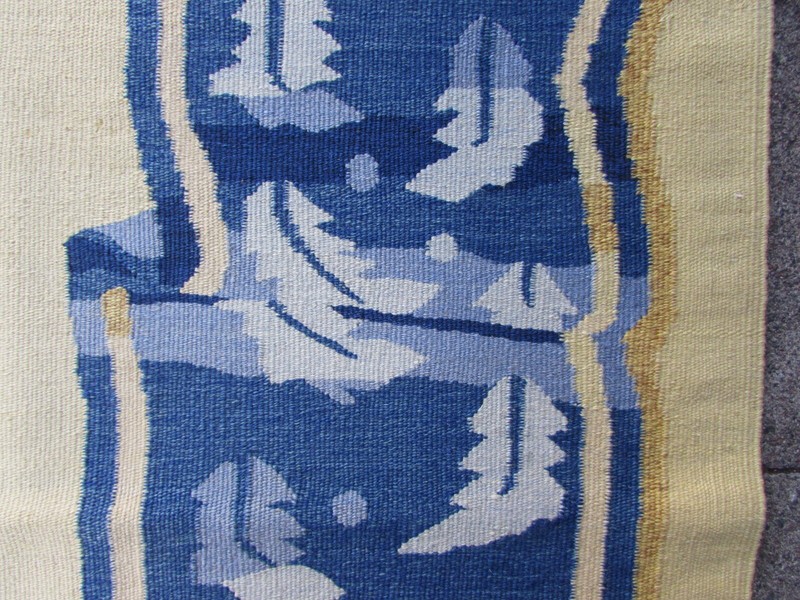 Vintage Kilim Traditional Hand Made Oriental Yellow Wool Large Kilim 257x180cm gallery