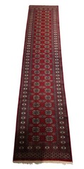 Aprx 2.5 X 12 Afgahn Hand Knotted Turkmen Bokhara Rug Antique Runner Wool Carpet