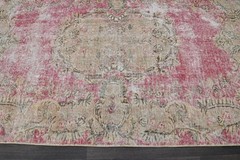 Oushak 5×8,Turkish Rug,vintage,anatolian,PINK,kilim,Bohemian,handmade,wool