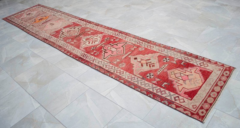 Turkish Runner Rug, Hand Made Rug, Tribal Wool Rug, Ethnic Runner Rug 3 x 12 ft gallery