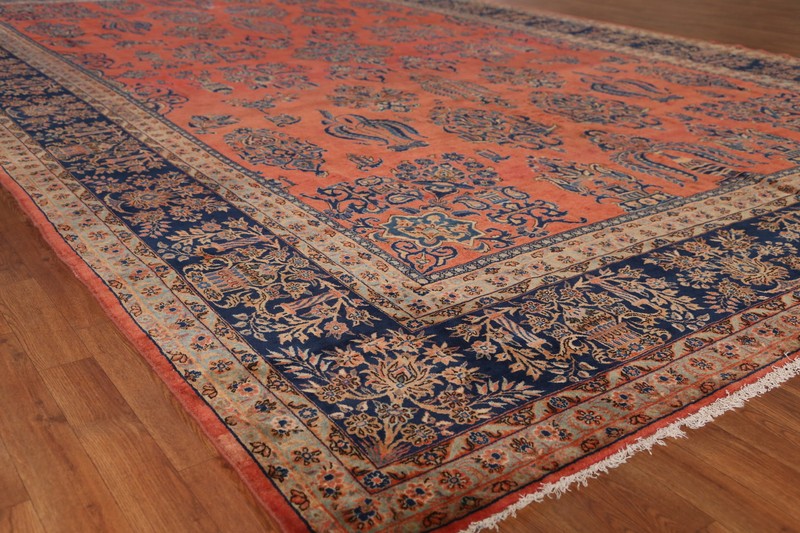 Pre-1900 Vegetable Dye Manchester Wool Hand-made Room Size Antique Rug 10x16 gallery