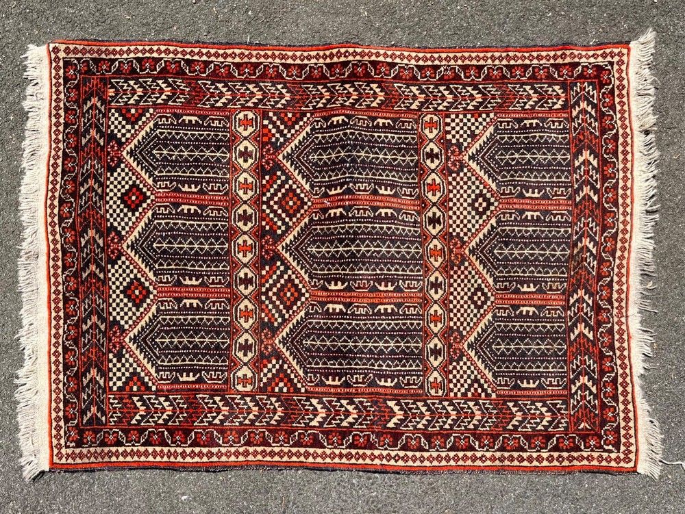 Old Vintage Turkoman or Afghan Rug 52 x 35”