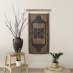 Vintage Turkish Oushak Rug Handmade Wool Door Mat Tribal Geometric 2×3 ft