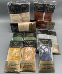 NEW Vintage Lot of Anchor Rug Wool Pieces, HTF 16 X 160 Pieces, Multi-Color
