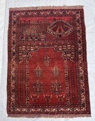 Stunning Vintage Tribal Natural Vegetable Dye Kizil Ayak Turkman Prayer Rug