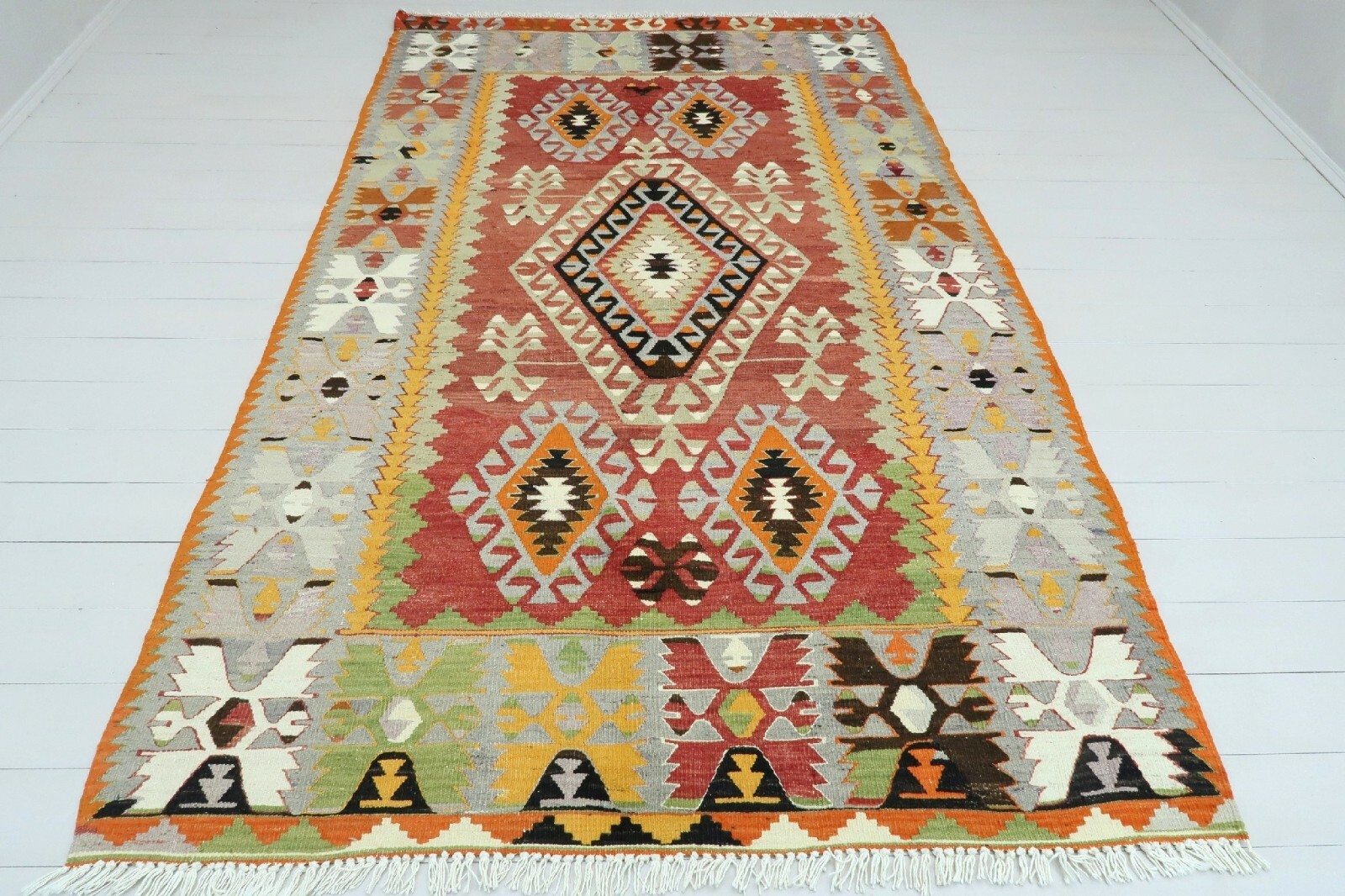 Anatolian Turkish Kilim Rugs Antique Rug Tribal Rug 65,3"X105,1" Area Rug Carpet gallery