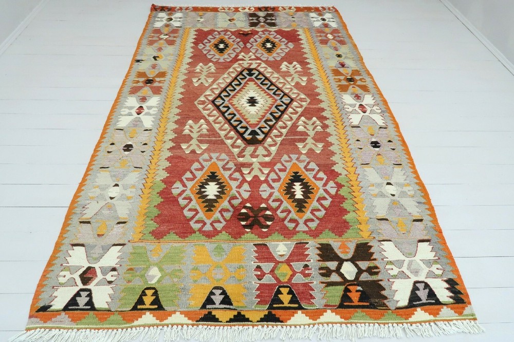 Anatolian Turkish Kilim Rugs Antique Rug Tribal Rug 65,3"X105,1" Area Rug Carpet