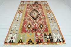Anatolian Turkish Kilim Rugs Antique Rug Tribal Rug 65,3″X105,1″ Area Rug Carpet