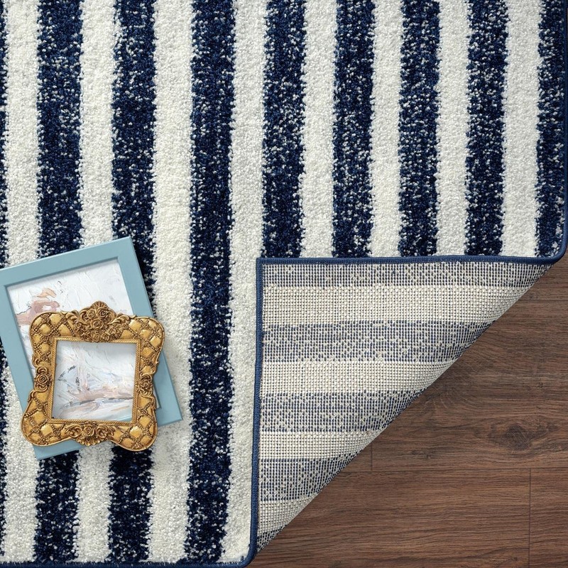 Moroccan Area Rugs Navy Striped Modern Living Room Carpet Quality Large Carpets gallery