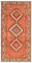 Vintage 4’11” x 9’10” Traditional Hand Knotted Vegetable Dye Wool Area Rug