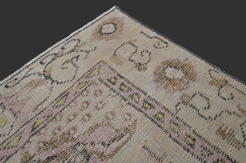 Vintage Turkish Oushak Rug, Beige 6x8 ft, Handmade Wool, Bohemian Anatolian gallery